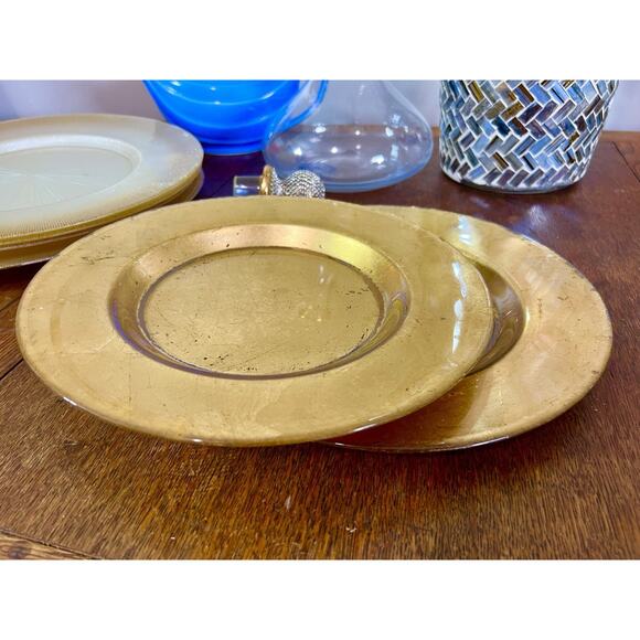 Z Gallerie Paramount Collection Chargers in Gold - Set of 2 - Picture 1 of 9